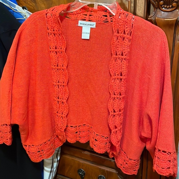 Crochet Orange Jacket - Picture 2 of 7